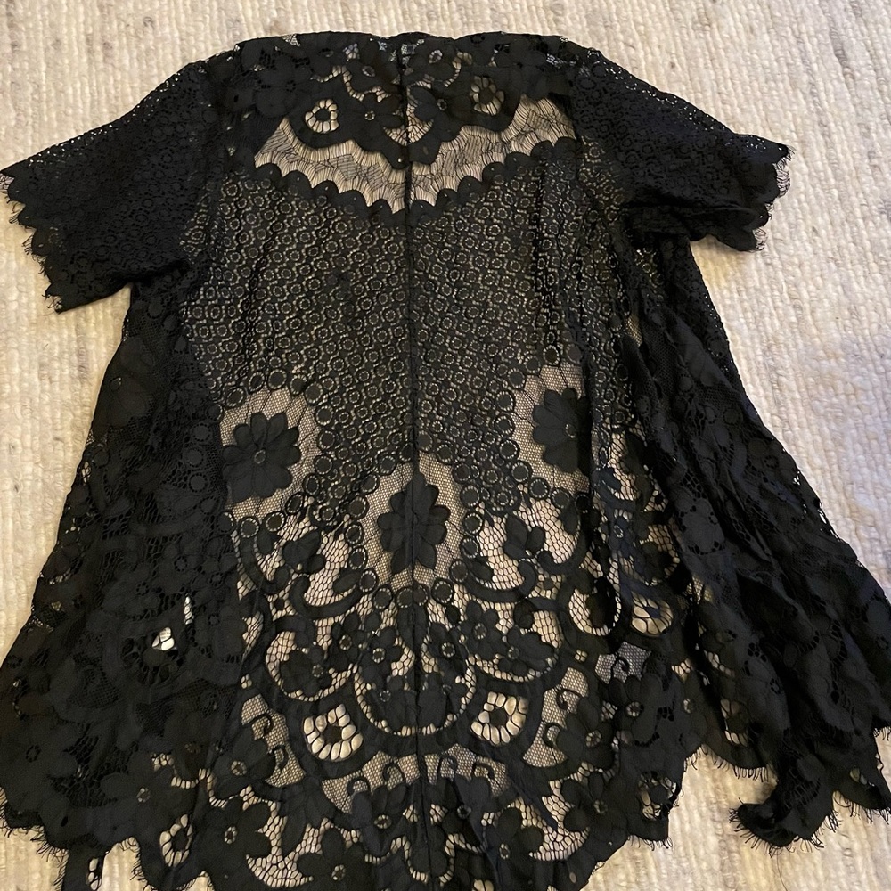 She & Sky Black Lace Cardigan, Sz S